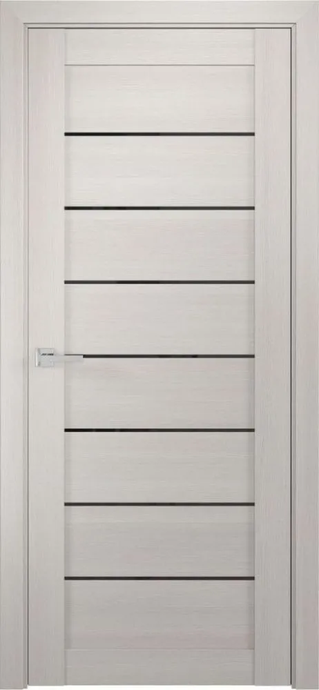 Фото Межкомнатная дверь ЛУ-7 белёный дуб (стекло лакобель черный), 900x2000)